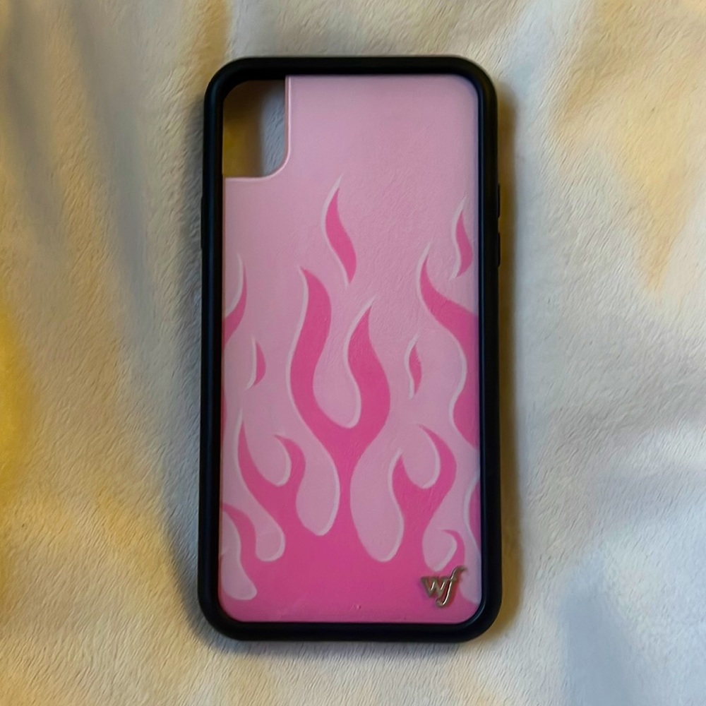 pink flame wildflower phone case